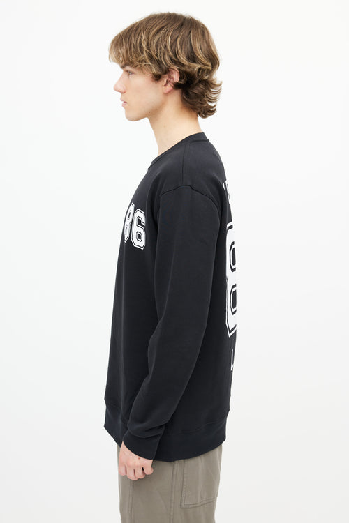 Helmut Lang Black 86 Logo Print Sweatshirt