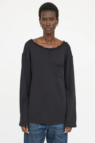 Helmut Lang Cotton Frayed Sweater