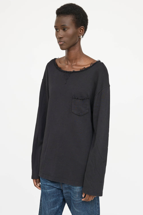 Helmut Lang Cotton Frayed Sweater