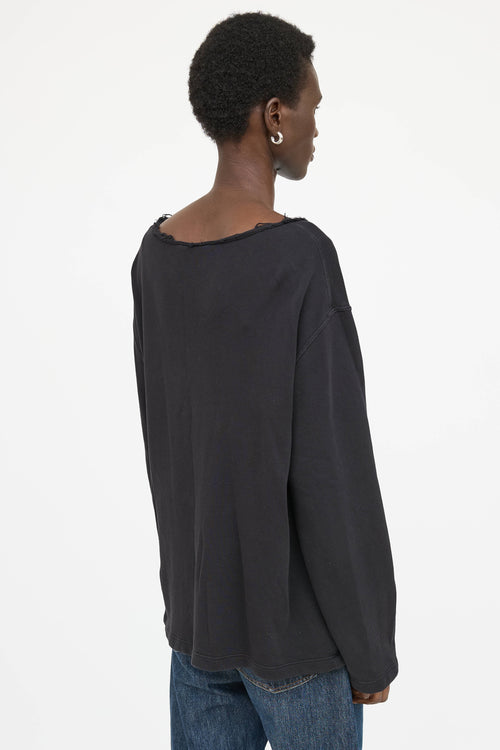 Helmut Lang Cotton Frayed Sweater