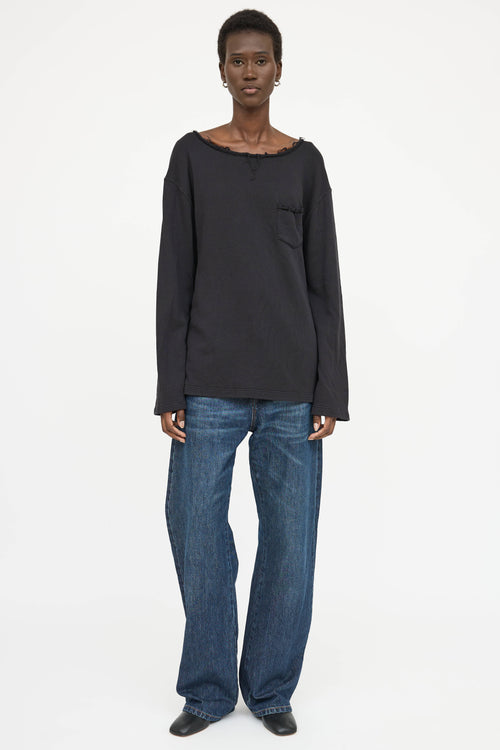 Helmut Lang Cotton Frayed Sweater