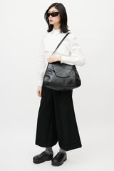 Helmut Lang Black Folded Leather Flap Bag