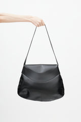 Helmut Lang Black Folded Leather Flap Bag