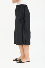 Helmut Lang Black Nylon Wrap Midi Skirt