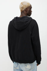 Helmut Lang Black & Red Logo Zip Up Hoodie