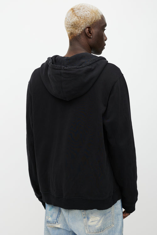 Helmut Lang Black & Red Logo Zip Up Hoodie