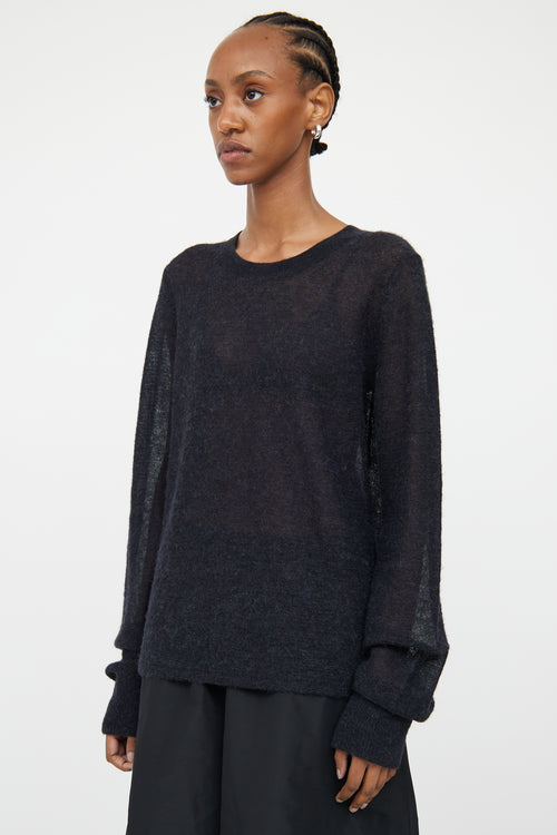 Helmut Lang Black Sheer Knit Sweater