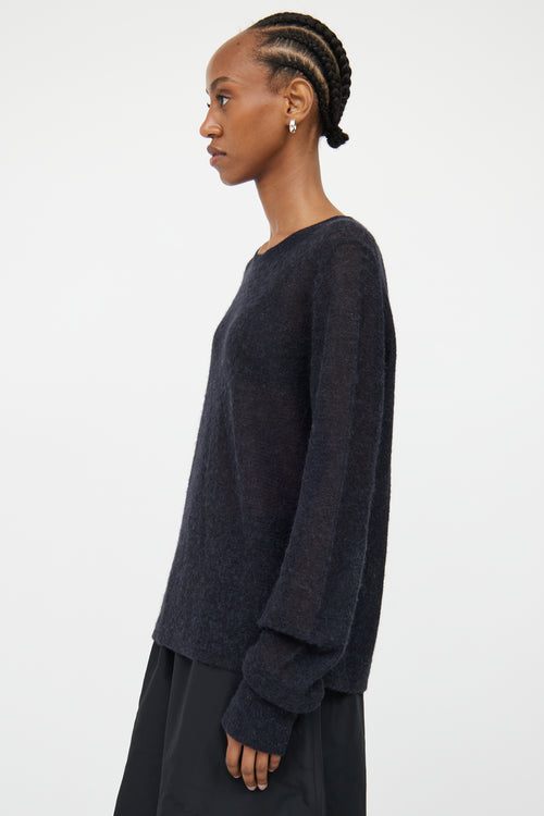 Helmut Lang Black Sheer Knit Sweater