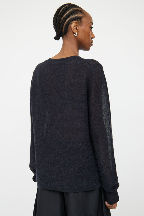 Helmut Lang Black Sheer Knit Sweater