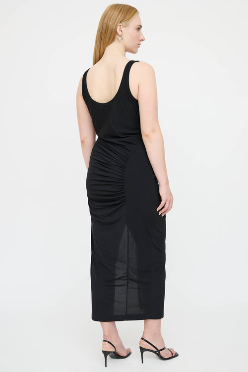 Helmut Lang Gathered Snap Maxi Dress