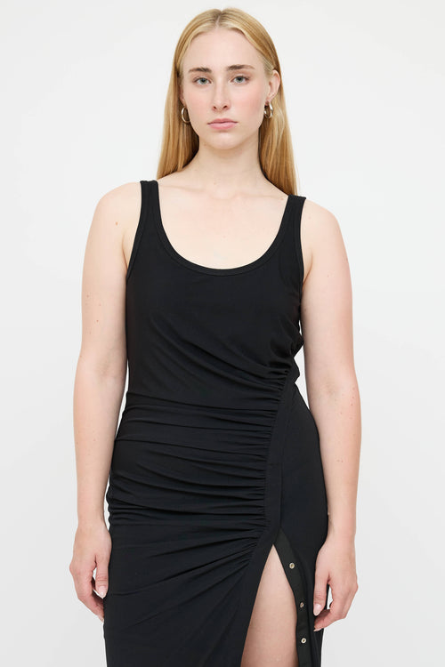 Helmut Lang Gathered Snap Maxi Dress