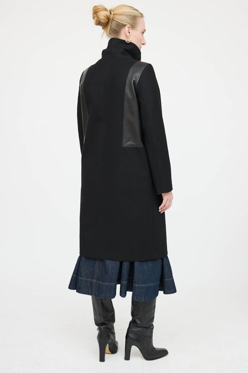 Helmut Lang Wool Fur Trim Coat
