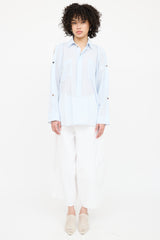 Helmut Lang Cold Shoulder Button Up Top