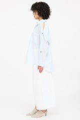 Helmut Lang Cold Shoulder Button Up Top