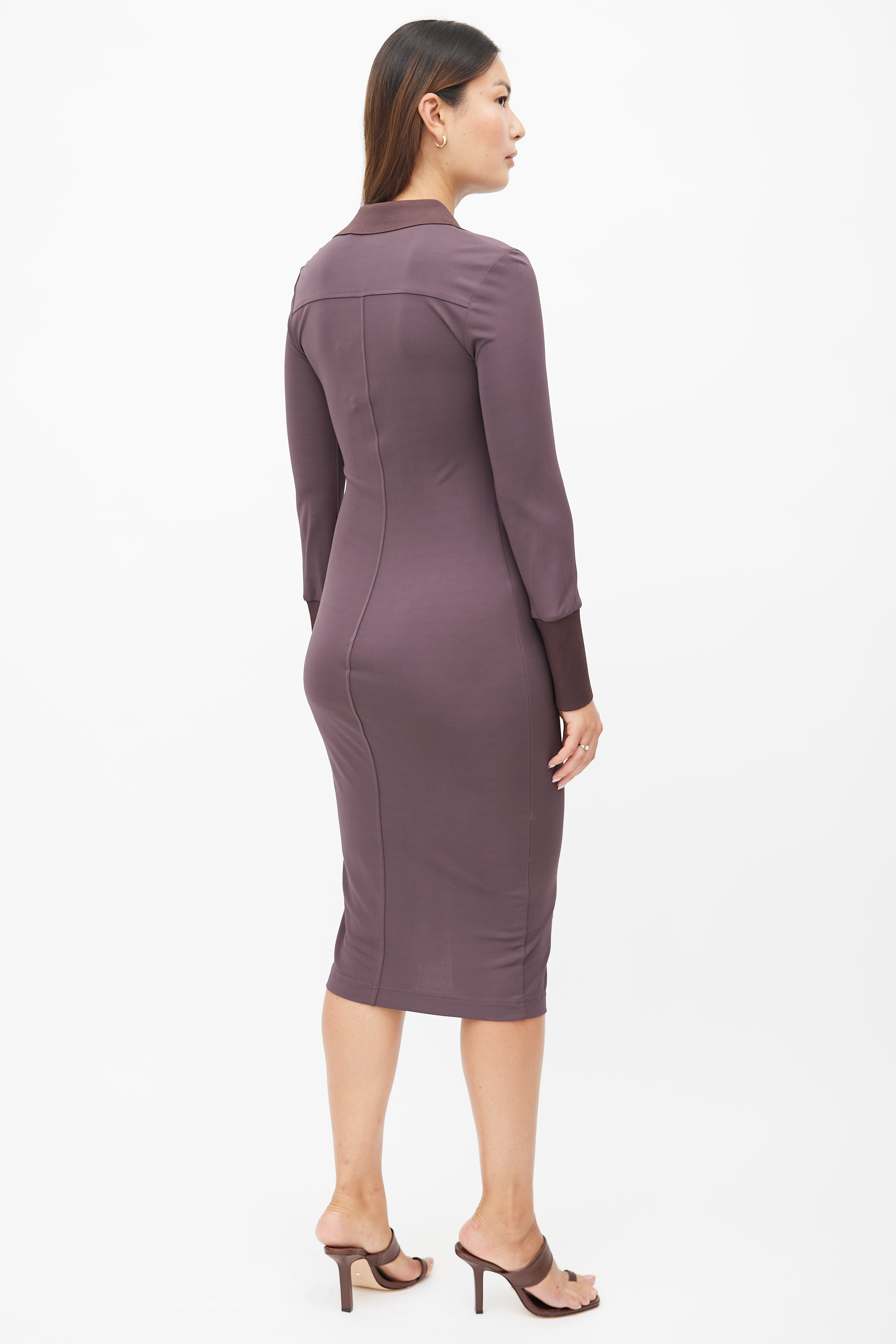 helmut lang asymmetrical shirt dress Helmut Lang Asymmetric-hem Midi Dress