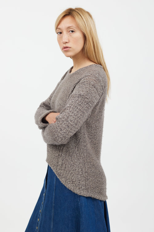 Helmut Lang Brown Knit Long Sleeve Sweater