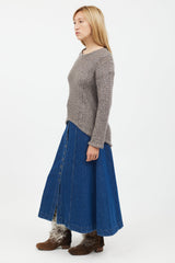 Helmut Lang Brown Knit Long Sleeve Sweater