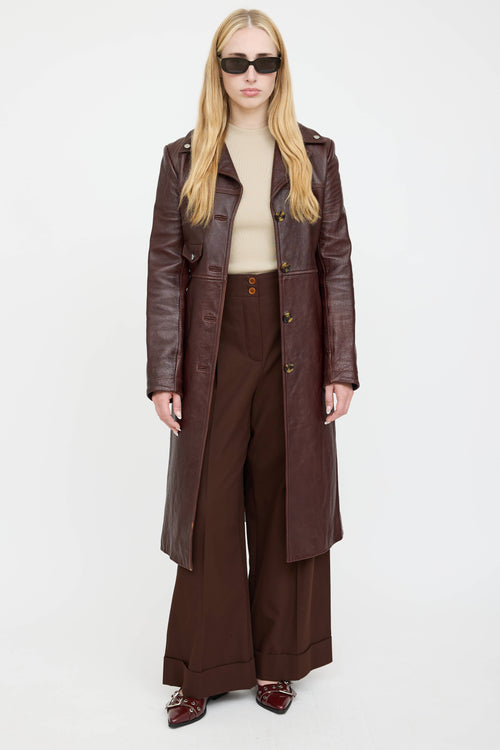 Helmut Lang Leather Trench Coat