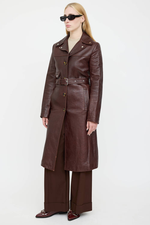 Helmut Lang Leather Trench Coat