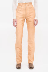 Helmut Lang Brown Leather Femme Hi Bootcut Pants