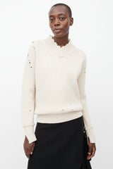 Helmut Lang // Cream Ribbed Knit Sweater – VSP Consignment