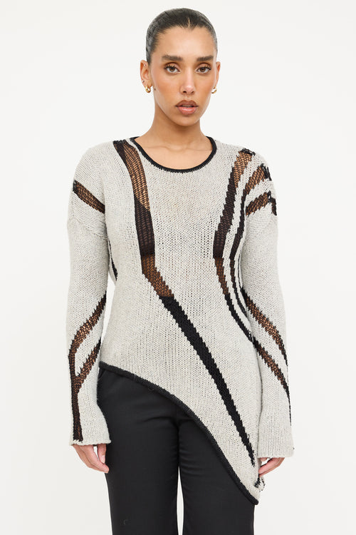 Helmut Lang Asymmetrical Knit Sweater