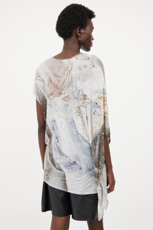 Helmut Lang Grey Multi Colour Graphic Short Sleeve T-shirt