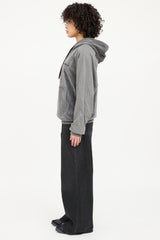 Helmut Lang Velour Logo Hoodie