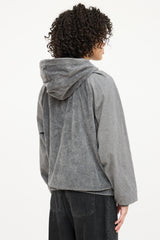 Helmut Lang Velour Logo Hoodie
