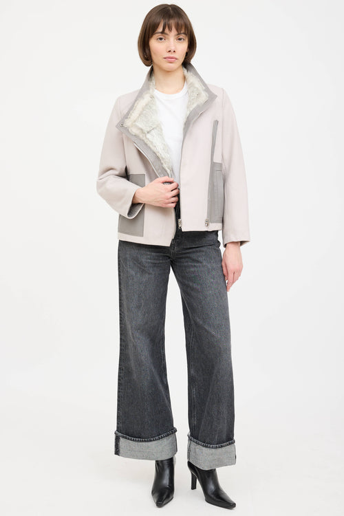 Helmut Lang Wool Fur Lined Reversible Jacket