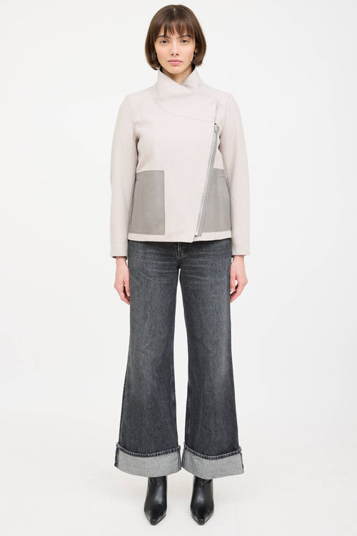 Helmut Lang Wool Fur Lined Reversible Jacket