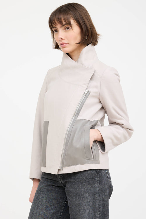 Helmut Lang Wool Fur Lined Reversible Jacket