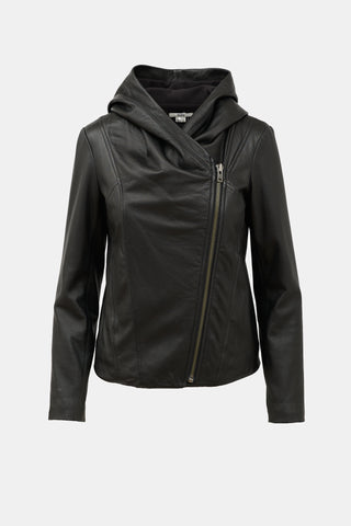 Helmut Lang Helmut Leather Hooded Jacket