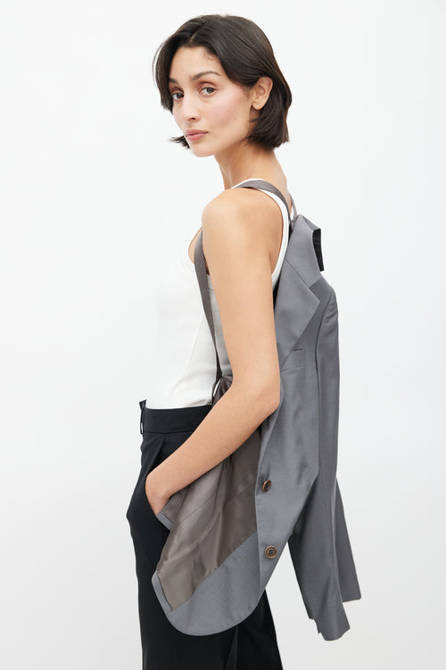 Helmut Lang Mid 1990's Bondage Strap Wool Blazer