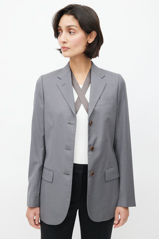 Helmut Lang Mid 1990's Bondage Strap Wool Blazer