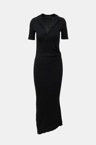 Helmut Lang Ribbed Polo Maxi Dress