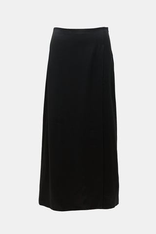 Helmut Lang Satin Twill Surplice Skirt