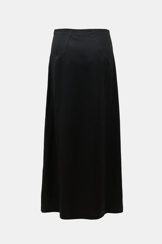 Helmut Lang Satin Twill Surplice Skirt
