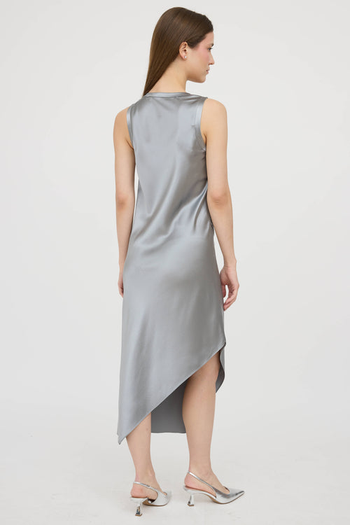 Helmut LangSilk Asymmetrical Raw Hem Dress