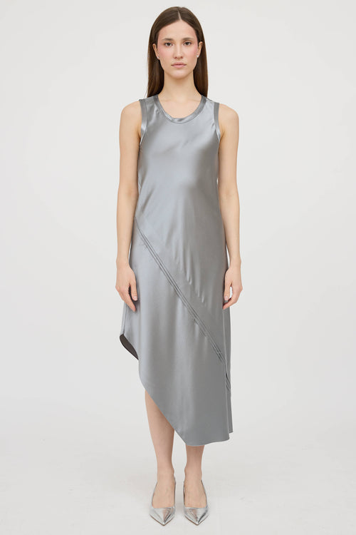 Helmut LangSilk Asymmetrical Raw Hem Dress