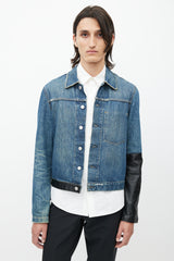 Helmut Lang Spring 2003 Blue & Black Leather Denim Jacket