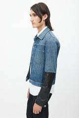 Helmut Lang Spring 2003 Blue & Black Leather Denim Jacket