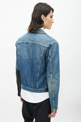 Helmut Lang Spring 2003 Blue & Black Leather Denim Jacket