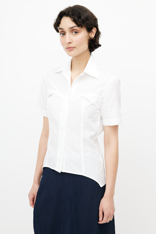 Helmut Lang White Fitted Button Up Shirt