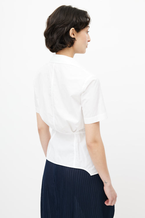Helmut Lang White Fitted Button Up Shirt