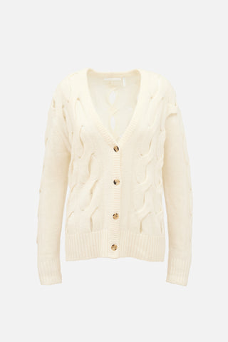 Helmut Lang Wool Cut Out Cable Cardigan