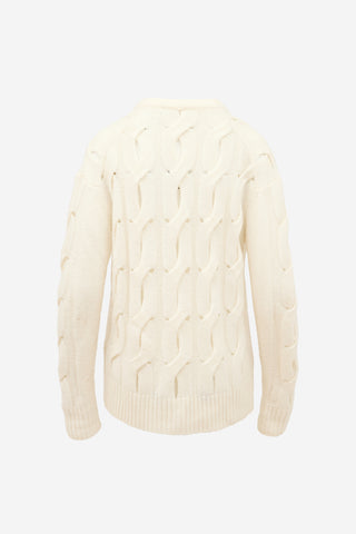 Helmut Lang Wool Cut Out Cable Cardigan