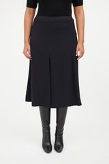 Helmut Lang Black A Line Midi Skirt