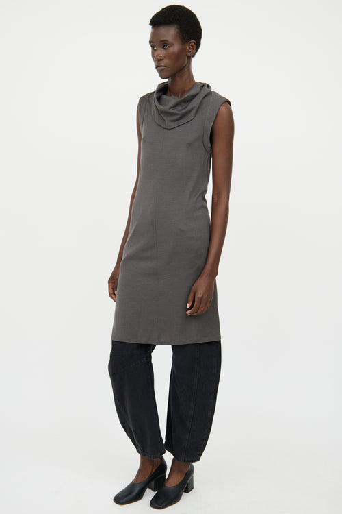 Helmut Lang Grey Sleeveless Dress