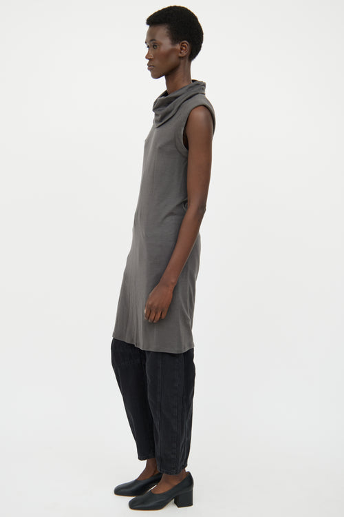 Helmut Lang Grey Sleeveless Dress